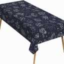 60x102 Inch Space Themed Rectangle Tablecloth Whimsical Sci-Fi Hand Drawn Astronaut Rocket Planet Table Cloth Washable Durable Table Cover for Dining Home School Kids Room Birthday Party