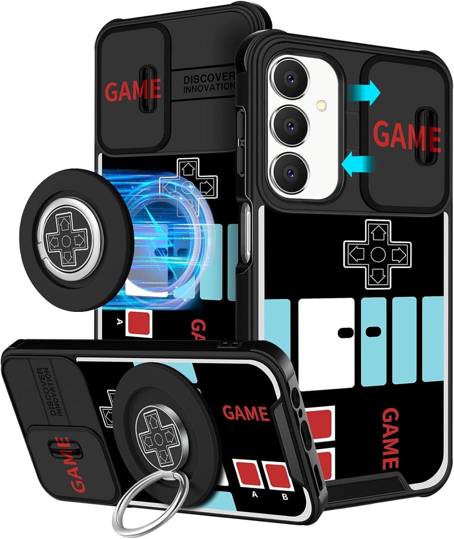 Funermei for Samsung Galaxy A25 5G Phone Case - [2in1] Women Girls Cute Boys Phone Cover Men Funny Unique Game Camera Cover Compatible with MagSafe Ring Holder Stand for Samsung A25 5G Cases 6.5