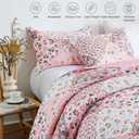 Whale Flotilla Patchwork Quilt Twin Size, Extra Soft Boho Floral Bedspreads for Bed Reversible Lightweight Twin Quilt Bedding Set Printed Coverlets with 1 Pillow Sham for All Seasons, Pink