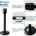 Door Stoppers, 6 Inch Long Door Stop Heavy Duty Stainless Steel Doorstops Wall Mount Door Stops with Sound Dampening Rubber Tip, Modern Door Stoppers for Bottom of Door, Black 1 Pack