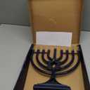 LED Electric Blue Hanukkah Menorah with Special Effects - Battery/USB Powered, Star of David, 4 Lighting/Blinking Modes, Large LED Bulbs, Chanukah Traditional Electric Menorahs - Navy Blue