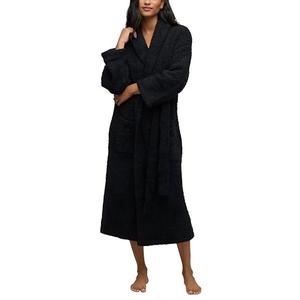 Barefoot Dreams CozyChic Bath Robes for Women and Men, Ultra Soft Plush Robe, Microfiber Bathrobe, Warm & Lightweight Spa Bath Robe with Pockets & Belt, Machine Washable Luxury Loungewear, Black