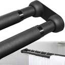 Wall Mounted Double Shower Curtain Rod for Bathroom, Adjustable 27" to 62" Heavy Duty Rustproof Black Double Shower Rod, Easy Installation for Shower Room Dry-Wet Separation
