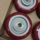 4 Inches Casters Wheels Medium Duty, 4 Packs Bearing 400LBS, Replacement for Platform Trucks Cart Furniture Workbench, Red PVC