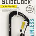 Locking Carabiner Clip, Black, 1-3/32 in