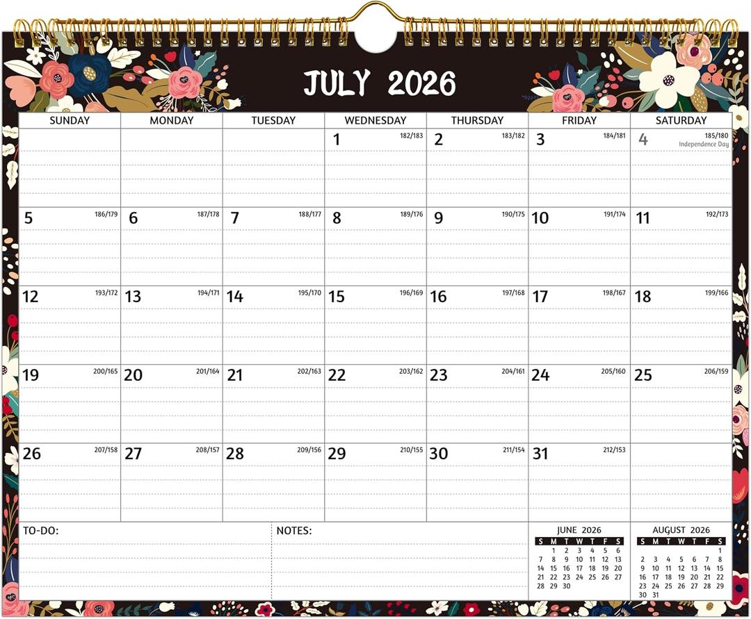 Wall Calendar 2026-2028 – 2 Year Calendar 2026-2028, Jul 2026 – Jun 2028, 14.57 x 11.42 In, 2026 Calendar 24 Months, Monthly Calendar 2026, with Ruled Blocks, Thick Paper, Holidays, To-do List ＆ Notes
