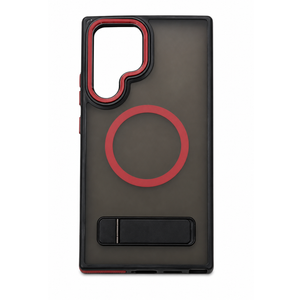 Magnetic Case With Kickstand for Samsung Galaxy S24 Ultra - Compatible with MagSafe, Skin Friendly, Military Grade Rugged Shockproof Slim Matte Translucent Phone Case 6.8 Inch