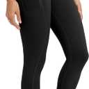 ODODOS Full Length High Waist Workout Leggings with Pockets for Women, 28" Tummy Control Athletic Yoga Pants, Black, XX-Large (Black)