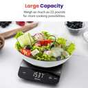 Etekcity Digital Food Kitchen Scale, Grams and Oz for Weight Loss, Baking and Cooking, 0.05oz/1g Precise Graduation,5 Weight Units, IPX6 Waterproof, USB Rechargeable,304 Stainless Steel-Silver, 22lb