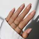 Glamnetic Press On Nails - Exposed | Medium Coffin Fake Nails, Nude Opaque Neutral, Reusable | 15 Sizes - 30 Nail Kit