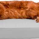 Furhaven Orthopedic Dog Bed for Large Dogs w/ Removable Bolsters & Washable Cover, For Dogs Up to 95 lbs - Faux Fur & Velvet Sofa - Dark Sage, Jumbo/XL