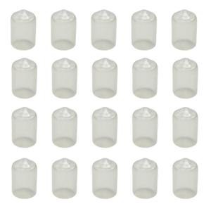 20Pcs Rubber End Caps ID 15mm (5/8 inch) Clear Flexible Protective Caps Soft Elastic Dustproof Cover for Rod Tube Screw Bolt
