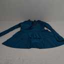 ZAFUL Women's One Piece Rash Guard Long Sleeve Modest Swimsuits Dress Zipper Bathing Suit Swimskirt XL, Peacock Blue