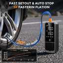 160PSI Tire Inflator Portable Air Compressor, 6000mAh Portable Tire Inflator for Car Portable Air Pump with Tire Gauge Pressure & LED Light Air Pump for Car Tires Cordless Bike Pump for Car