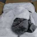 Bedsure Heated Blanket Wearable Shawl - Electric Wrap Poncho Blanket Hoodie for Adult, Birthday Gifts for Mom Women, Sherpa Heating Throw with 4 Time Settings & 6 Heat Settings, 55x64 inches, Grey