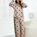 Women's Pajamas Sets Long Sleeve Lounge Warm Sleepwear 2 pieces Fall Clothes. Size Medium