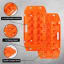 OULEME Recovery Traction Boards, Off-road Track Traction Mats for Sand, Mud, and Snow - 4WD RV Truck Jeep SUV Traction Pads with Carry Bag (Orange)