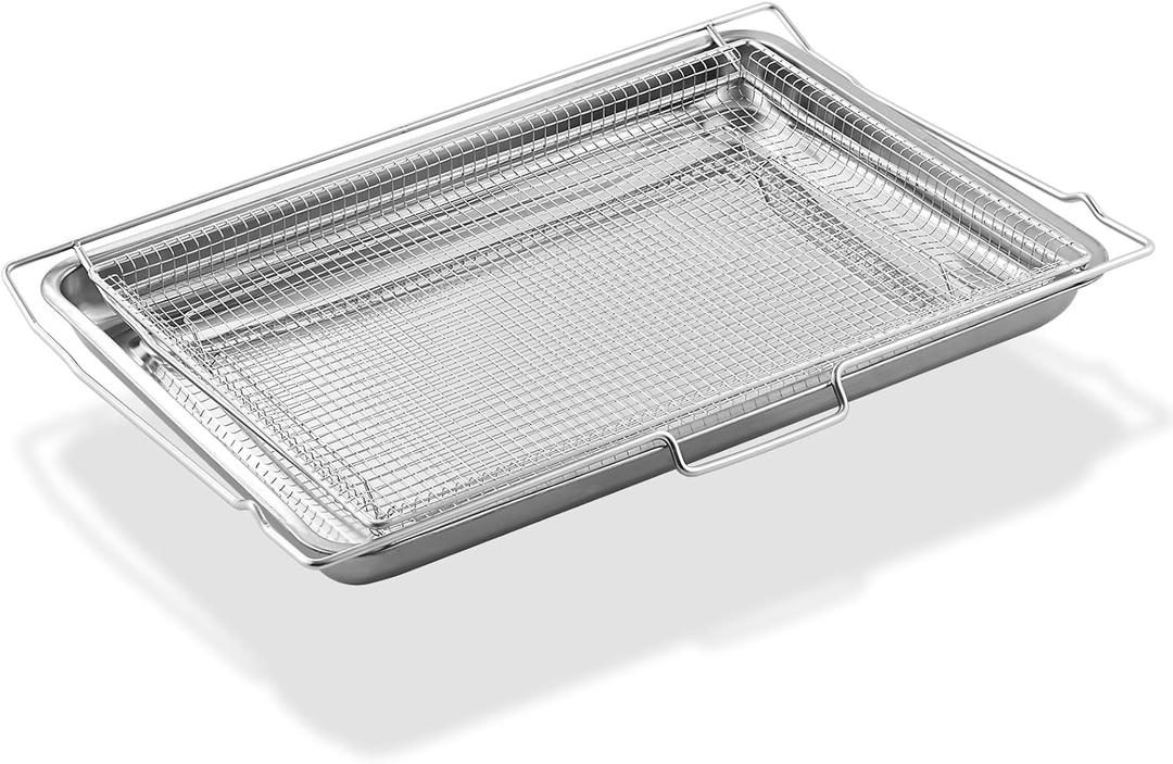 NX-AA5000RS Air Fryer Basket and Tray Stove Replacement Parts for Samsung Oven Rack 304 Stainless Steel Air Fryer Tray DG75-01001D NX58F5500SS Air Fry Tray NE63T8111SS/AA Range Oven Tray 1 Pack
