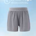 PATPAT Boys 2-in-1 Shorts, Ultra-Light Quick-Dry Mid-Thigh Athletic Shorts with Mesh Liner for Kids Running Soccer Training (XS)