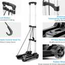 Small Folding Hand Truck Dolly with 2 Wheels, Lightweight Aluminum Foldable Luggage Cart, Collapsible Cart Portable Dolly for Airport Travel Moving Use, 