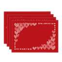 Artoid Mode Red Love Hearts Valentine Placemats Set of 4, 12x18 Inch Anniversary Wedding Table Mats for Party Kitchen Dining Decoration