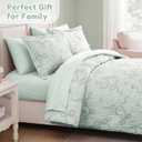 Geniospin Light Green Full Comforter Set for Girls- 7 Pieces Bowknot Jacquard Bed in A Bag Full Bedding Sets with Sheets, Pillowcases & Shams, All Season Kids Comforter Set