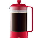 Bodum 34oz Brazil French Press Coffee Maker, HighHeat Borosilicate Glass, Red  Made in Portugal