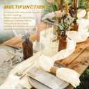 10 Pack Ivory Cheesecloth Table Runner 17x108 Inch Boho Gauze Cheese Cloth Table Runners for Wedding Party Baby Shower Birthday Home Decor