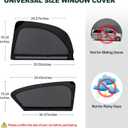 XCBYT Car Window Shades, Car Window Covers to Block UV and Heat, Window Shade for Bay in Car, Car Window Screen for Privacy Protection with Elastic Breathable Mesh for Camping Napping Dressing (XW-FWZ-B)