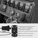Marine Powersport Bluetooth Amplifier Audio System with 2pcs Black Speakers, Class D 60W x 4 CH, Switch Mount, Suitable for Motorcycle, UTV, ATV, Boat