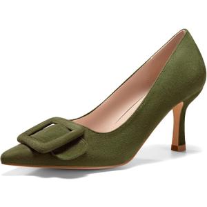 Coutgo Women's Closed Pointed Toe Pumps Stiletto High Heels Wedding Party Dress Shoes (8.5)