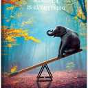 Elephant Wall Art Mindset Motivation Office Wall Canvas Animals Poster Framed Artwork for Office Living room Ready to Hang (24x36 inch)