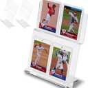 3-Pack Acrylic Tabletop Card Holder Display Holds 12 Cards - Trading Card Slab Display for Graded Cards Magnetic Cards & Toploader - Sports Card Display Case for Baseball Basketball Football