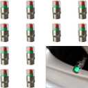 12PCS Car Tire Pressure Monitor Valve Stem Caps, 3-Color Eye Alert Valve Stem Caps Sensor Indicator, 2.4Bar 36PSI Tire Pressure Gauge Valve Caps for Cars, SUVs, Trucks, Motorcycles, Bicycles (Silver)