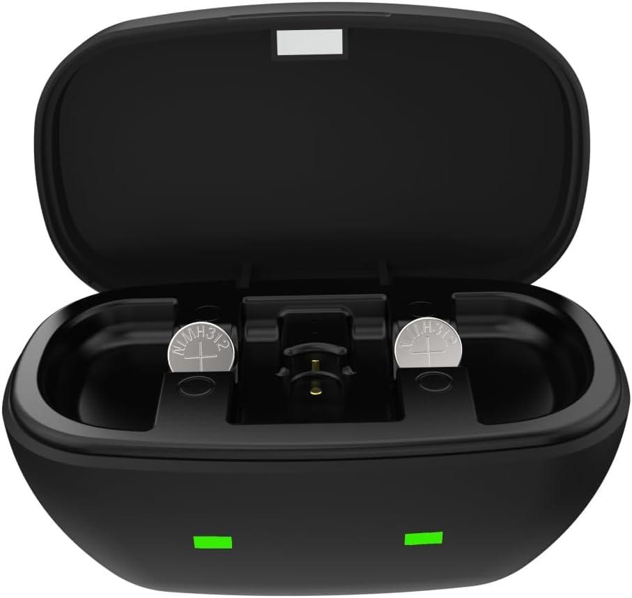 Wokyo Rechargeable Hearing Aid Batteries and Charger for 312 Hearing Aid Amplifiers, Battery Chargers with 2 Pack Button Rechargeable Batteries (Charger + 2 Pack 312 Batteries)