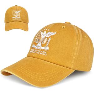 250th USA Anniversary Hat | Adjustable Cotton Unisex Baseball Cap for Patriotic | Perfect for Independence Day & Patriotic Events | Ideal Gift for 250 Years USA Anniversary Events Ginger Yellow (Gold)
