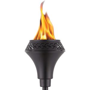 Island King 65" Metal Outdoor Torch  Weather-Resistant, Decorative TIKI Torch with Long-Lasting Wick, Snuffer & Easy-Pour Wide-Mouth Canister for Patio, Backyard & Garden