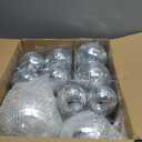 The Dreidel Company Mirror Disco Ball 36Pack Variety of Sizes, Silver Hanging Ball with Attached String for Ring, Reflects Light, Fun Party Home Bands Decorations