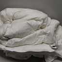 APSMILE Queen Size Feathers Down Comforter - Ultra Soft All Seasons 100% Organic Cotton Duvet Insert Medium Warm Quilted Bed Comforter with Corner Tabs (90x90, Ivory White)