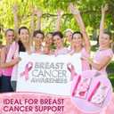 Pinkunn 25 Sets Breast Cancer Awareness Accessories Bulk Breast Cancer Gift for Women Compact Mirrors with Pink Ribbon Boxing Glove Design, Ballpoint Pens, Motivational Cards Charity Party Favors