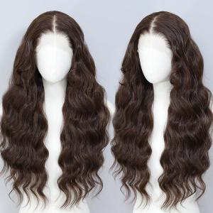 Synthetic Lace Front Wigs Pre Plucked 26 Inch Long Wavy Chocolate Brown 100% Futura Premium 13x4 HD Lace Wigs For Black Women Ready to Wear Beginner Friendly