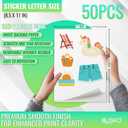 Printable Vinyl Sticker Paper - 50 Sheets 8.5x11 Sticker Paper for Inkjet Printer, Quick-Drying, Waterproof, Vivid Colors & Tear-Resistant, Easy to Cut, Cricut Compatible, DIY Sticker & Labels