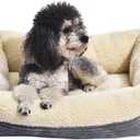 Amazon Basics Anti-Slip Self-Warming Pet Bed For Cat or Dog, Rectangle, Grey, 24"L x 20"W x 7"H