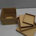 Marspark 4 Pcs Christmas Nesting Gift Boxes with Lids Stackable Square Nested Boxes Set with Ribbon Large to Small Size Prank Annoying Nested Gift Wrapping for Valentine Weddings Birthday(Kraft)