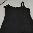 V FOR CITY Women's Cotton Tank Top with Shelf Bra Adjustable Wider Strap Camisole Basic Cami Tanks (Large, Black)