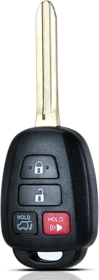 SUPALAND Key Fob Keyless Entry Fits for 2013-2018 Toyota RAV4 / 2014-2019 Highlander / 2018-2019 Sequoia Remote Control Key Replacement 4 Button GQ4-52T 89070-0R100 H-Chip