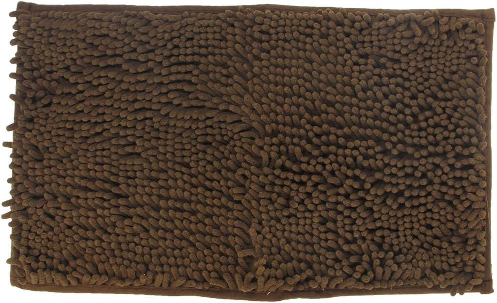 Ruilogod Microfiber Rectangle Shape Antislip Rug Area Carpet Dark Brown (id: af4 5ce ebd 854 a9b
