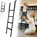 52"-64" Height Adjustable Bunk Bed Ladder, Foldable RV Bunk Ladder with 4 Wider Anti-Slip Steps, Bunk Bed Stairs Only for Dorm, Loft Bed, Camper, Trailer, Bunkhouse, Ladder for Bunk Bed Load 350 LBS