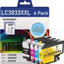 LC3033XXL BK/C/M/Y Ink Cartridges Compatible for Brother LC3033XXL Ink Cartridge Replacement for Brother LC3035 LC3033 XXL Ink MFC-J995DW MFC-J995DWXL MFC-J815DW MFC-J805DW MFC-J805DWXL Printer