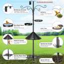Upgraded Heavy Duty Bird Feeder Pole, 92 Inch Squirrel Proof Adjustable Bird Feeding Station,1 Inch Dia Bird House Pole, 4 Shepherd Hooks for Feeder Stand, Includes Water Bowl & Mesh Tray